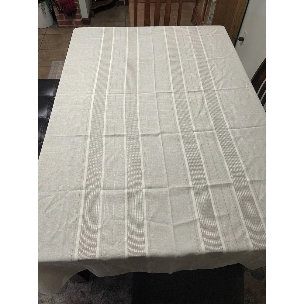 Vintage Ivory Table Cloth 88x48